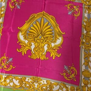 Vintage Echo Silk Baroque Style Print Large Square Scarf